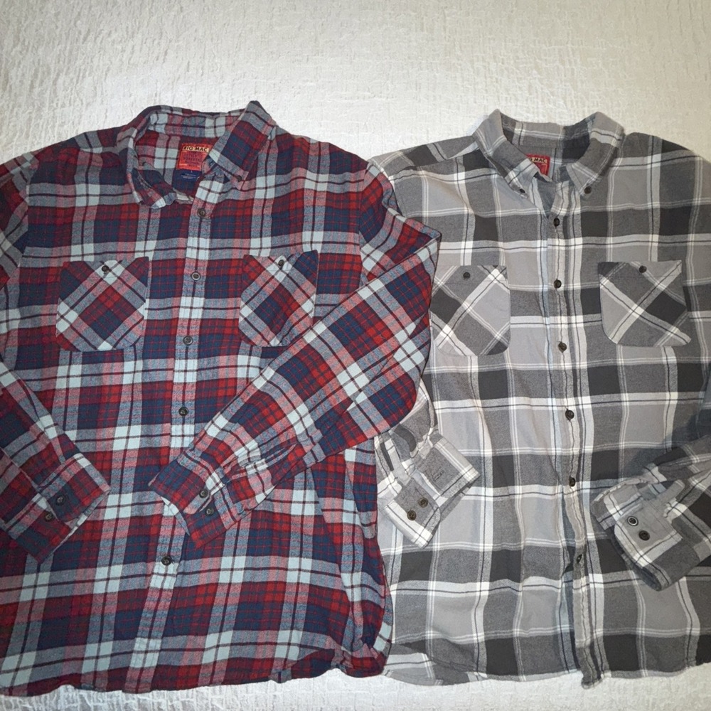 Lot Of 2 Vintage Big Mac JC Penney Mens Large‎ Plaid Flannels Amazing Condition